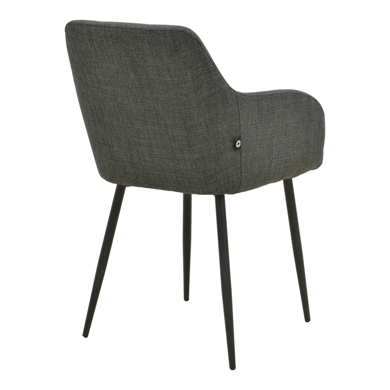 Zerfia chair pakoworld anthracite fabric-black metal leg 43x59.5x85cm