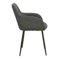 Zerfia chair pakoworld anthracite fabric-black metal leg 43x59.5x85cm