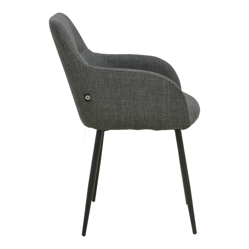 Zerfia chair pakoworld anthracite fabric-black metal leg 43x59.5x85cm