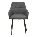 Zerfia chair pakoworld anthracite fabric-black metal leg 43x59.5x85cm