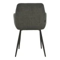 Zerfia chair pakoworld anthracite fabric-black metal leg 43x59.5x85cm