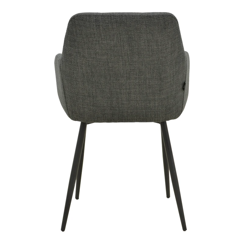 Zerfia chair pakoworld anthracite fabric-black metal leg 43x59.5x85cm