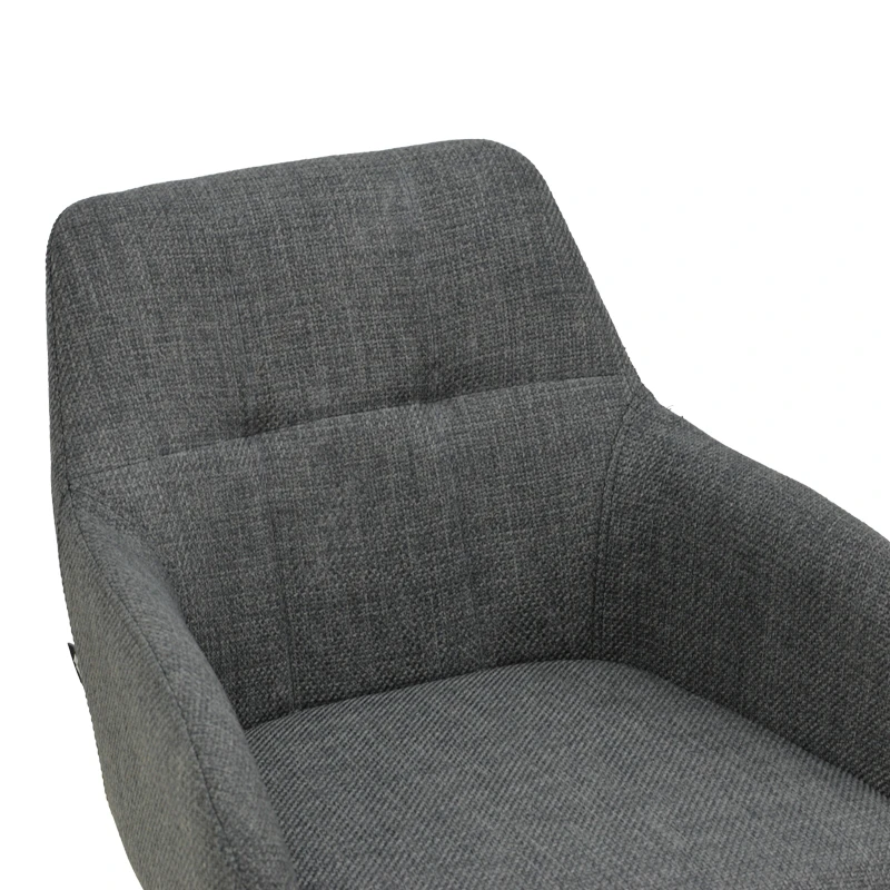 Zerfia chair pakoworld anthracite fabric-black metal leg 43x59.5x85cm