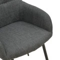 Zerfia chair pakoworld anthracite fabric-black metal leg 43x59.5x85cm
