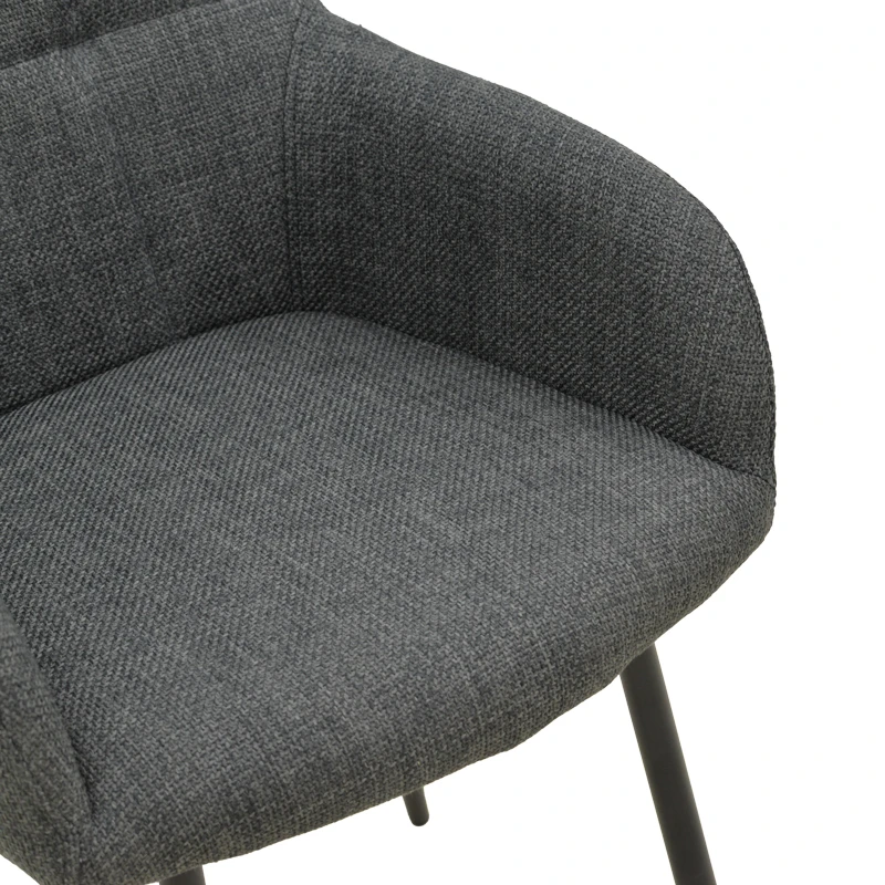 Zerfia chair pakoworld anthracite fabric-black metal leg 43x59.5x85cm