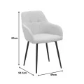 Zerfia chair pakoworld anthracite fabric-black metal leg 43x59.5x85cm
