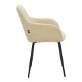 Zerfia chair pakoworld beige fabric-black metal leg 43x59.5x85cm