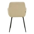 Zerfia chair pakoworld beige fabric-black metal leg 43x59.5x85cm