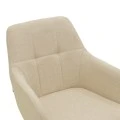 Zerfia chair pakoworld beige fabric-black metal leg 43x59.5x85cm
