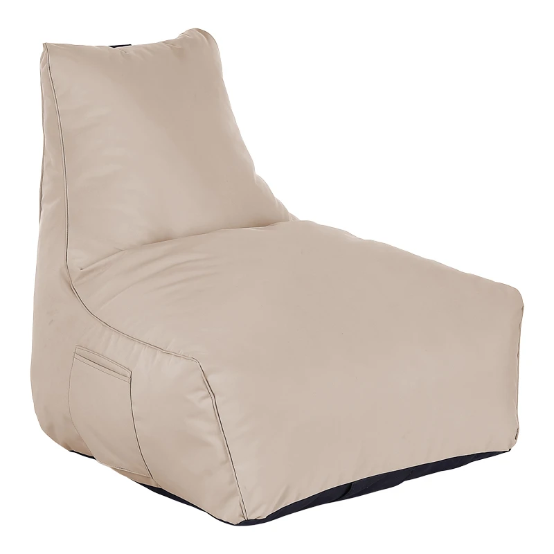 Professional bean bag lounger Leverian pakoworld in beige color 76x82x65cm