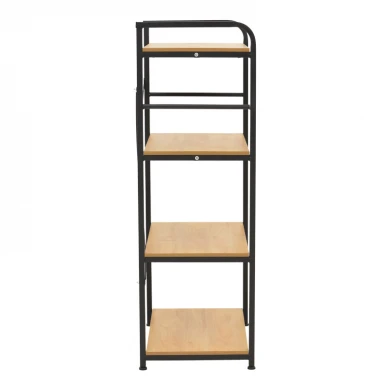 Ραφιέρα επιδαπέδια Depo pakoworld μέταλλο μαύρο-mdf σε oak απόχρωση 60x40x120εκ