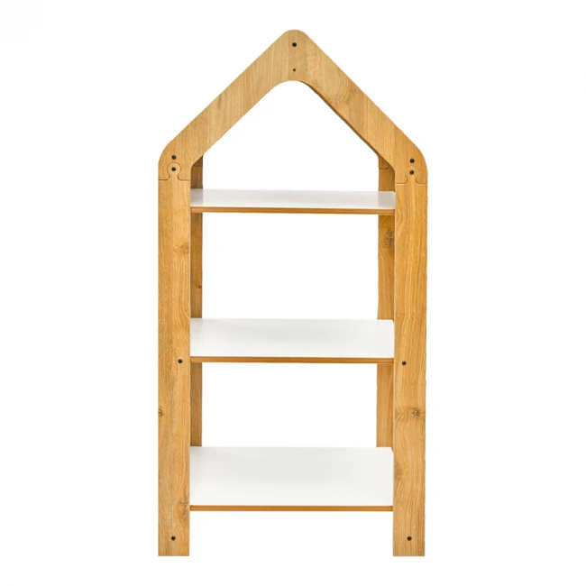 Montessori shelf Zoilen I pakoworld white-natural-blue mdf 50x30x100cm