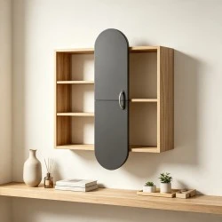 Wall shelf Jonna pakoworld sonoma with anthracite MDF 60x10x80cm