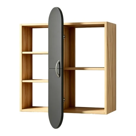 Ραφιέρα τοίχου Jonna pakoworld sonoma με ανθρακί MDF 60x10x80εκ
