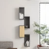 Kongo pakoworld wall shelf in oak-anthracite shade 44x20x159cm