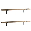 Wall Shelf 2 pcs PWF-0314 pakoworld walnut - black 60x14x16cm