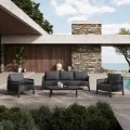 Feralda pakoworld outdoor lounge beige aluminum-rope with light gray fabric