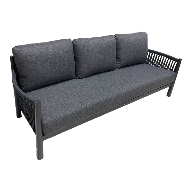 Feralda pakoworld outdoor lounge beige aluminum-rope with light gray fabric