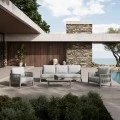 Feralda pakoworld outdoor lounge beige aluminum-rope with light gray fabric