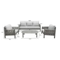 Feralda pakoworld outdoor lounge beige aluminum-rope with light gray fabric