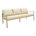 Gardenly Ι pakoworld lounge set 4pcs aluminum in cappuccino color with grey-beige cushions