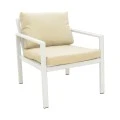 Gardenly Ι pakoworld lounge set 4pcs aluminum in white color with grey-beige cushions