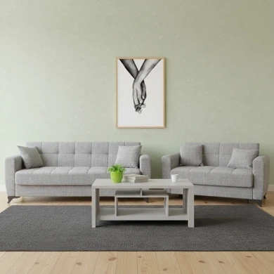 Σετ σαλονιού 2τεμ Modesto pakoworld ύφασμα σε γκρι απόχρωση