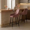 Bar Stool Lithe metal golden black legs-velvet rotten apple 47x44x98cm