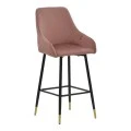 Bar Stool Lithe metal golden black legs-velvet rotten apple 47x44x98cm