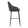 Bar Stool Patrin dark grey color pu-metal leg in black color