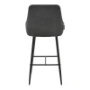 Bar Stool Patrin dark grey color pu-metal leg in black color