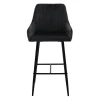 Bar Stool Patrin metal black legs - velvet black color