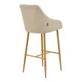 Bar stool Patrin pakoworld beige velvet-natural color metal 49x48x98cm