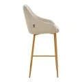 Bar stool Patrin pakoworld beige velvet-natural color metal 49x48x98cm
