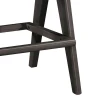 Bar stool Winslow pakoworld wood rubberwood black-pvc rattan natural-fabric gray