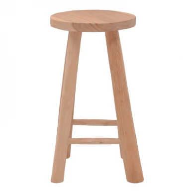 Charloce stool pakoworld natural color teak wood D35x62cm