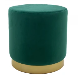Stool Dash pakoworld velvet dark green-golden D35x35cm