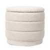 Stool-trunk Bettia pakoworld teddy fabric ivory D41x38.5cm
