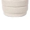 Stool-trunk Bettia pakoworld teddy fabric ivory D41x38.5cm