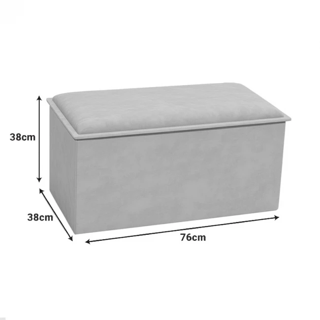 Σκαμπό-μπαούλο Koper pakoworld βελούδο σε μπεζ απόχρωση 76x38x38εκ