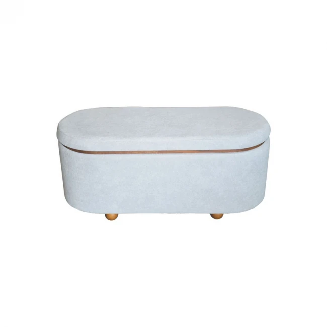 Σκαμπό μπαούλο Tara Inart σετ 2 τεμ βελούδο σε σκούρη γκρι και ανθρακί απόχρωση