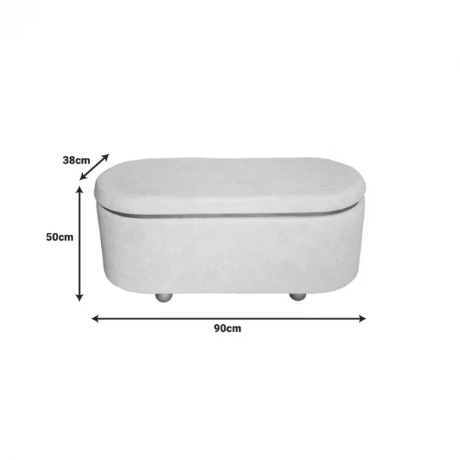 Σκαμπό μπαούλο Tara Inart σετ 2 τεμ βελούδο σε σκούρη γκρι και ανθρακί απόχρωση