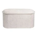 Σκαμπό-μπαούλο Trebia pakoworld κρεμ ύφασμα 76x38x38εκ