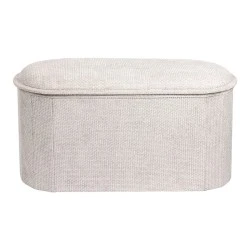 Σκαμπό-μπαούλο Trebia pakoworld κρεμ ύφασμα 76x38x38εκ