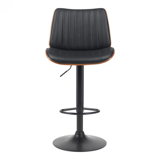 Rotating bar stool Amani pakoworld black pu-black base 50.5x54x87.5-107.5cm