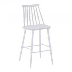 Bar stool Aurora I pakoworld pp in white shade - white metal leg 42x47x99cm