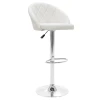 Bar stool Balina pakoworld height adjustable  white pu-chrome metal 52x53x109cm