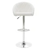 Bar stool Balina pakoworld height adjustable  white pu-chrome metal 52x53x109cm