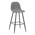 Bar stool Bella pakoworld anthracite fabric with black metal leg 41.5x49x108cm