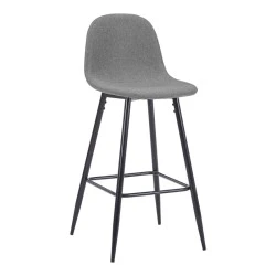 Bar stool Bella pakoworld anthracite fabric with black metal leg 41.5x49x108cm Bar stool Bella pakoworld anthracite fabric with black metal leg 41.5x49x108cm